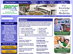 Fletcher Allen Health Care Home Page